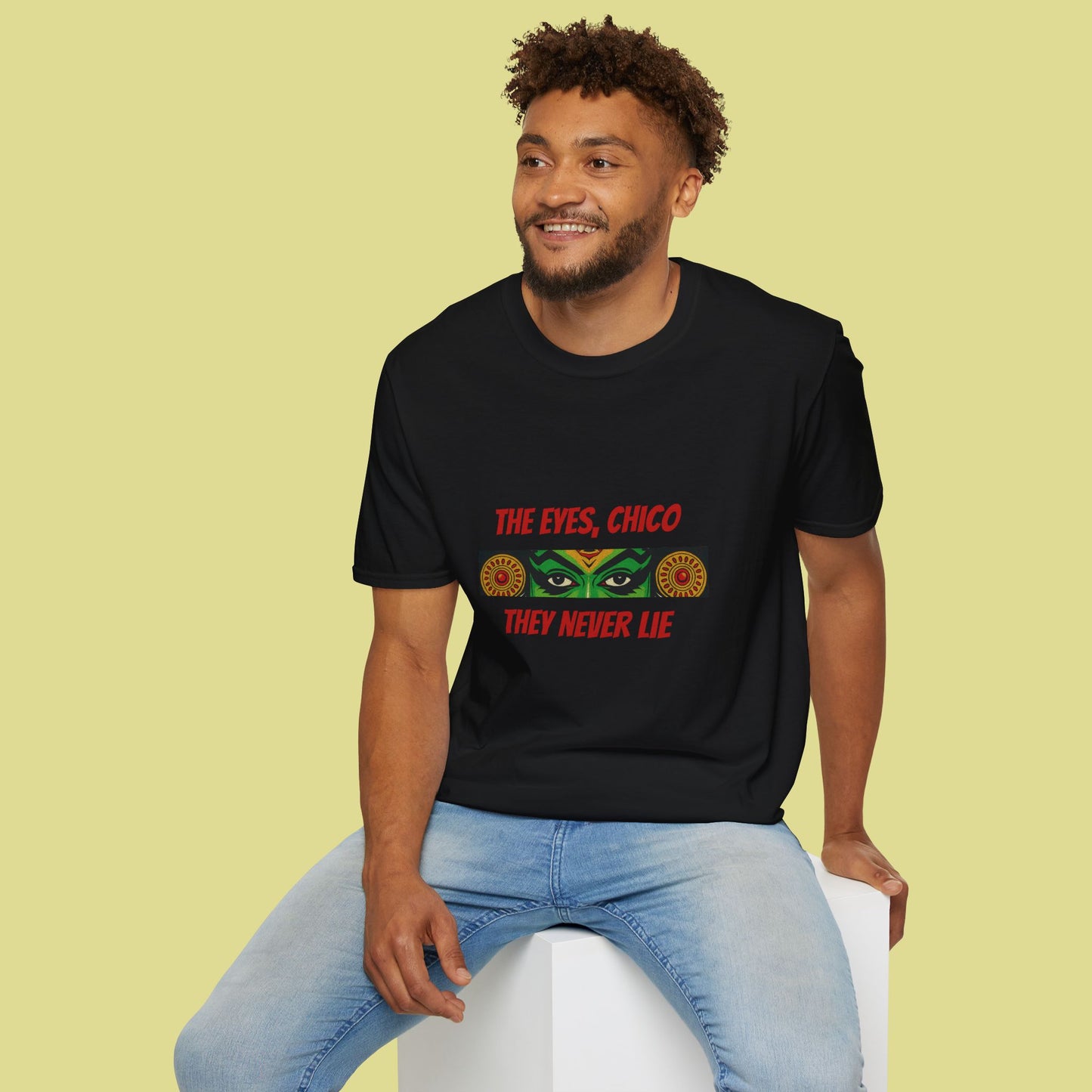 Kathakali Eyes Unisex T-Shirt - The Eyes Chico They Never Lie Design