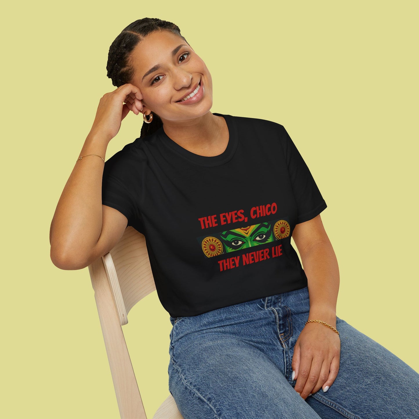 Kathakali Eyes Unisex T-Shirt - The Eyes Chico They Never Lie Design