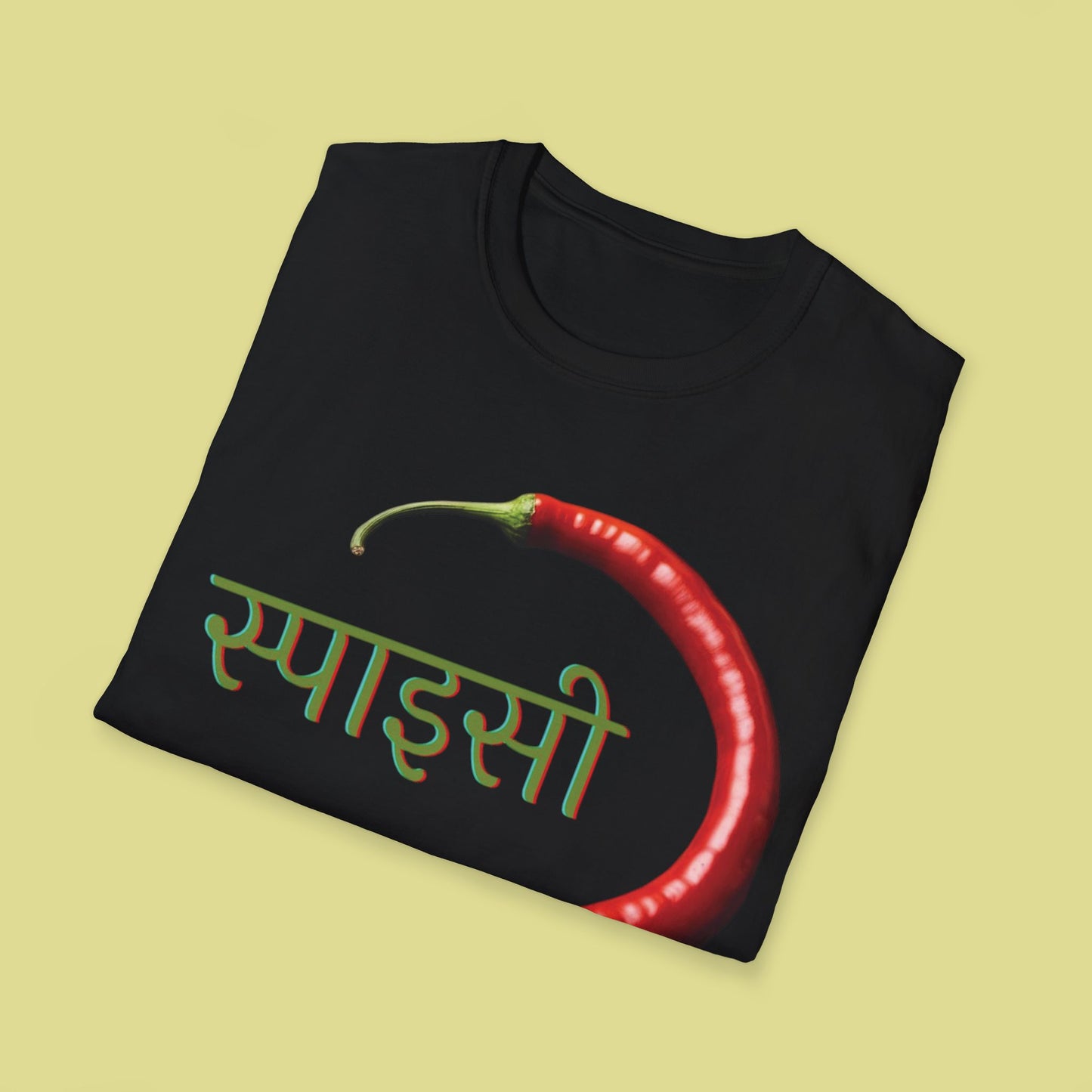 Spicy T-Shirt - Bold Chili Design in Hindi