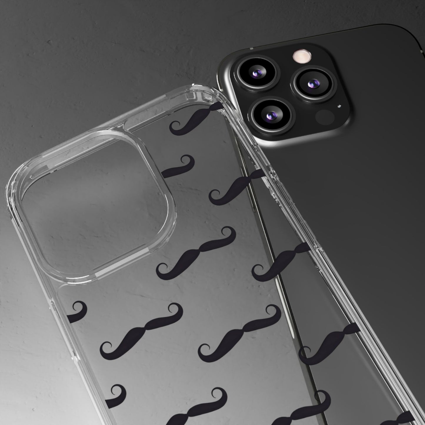 Funny Mustache Clear Phone Case