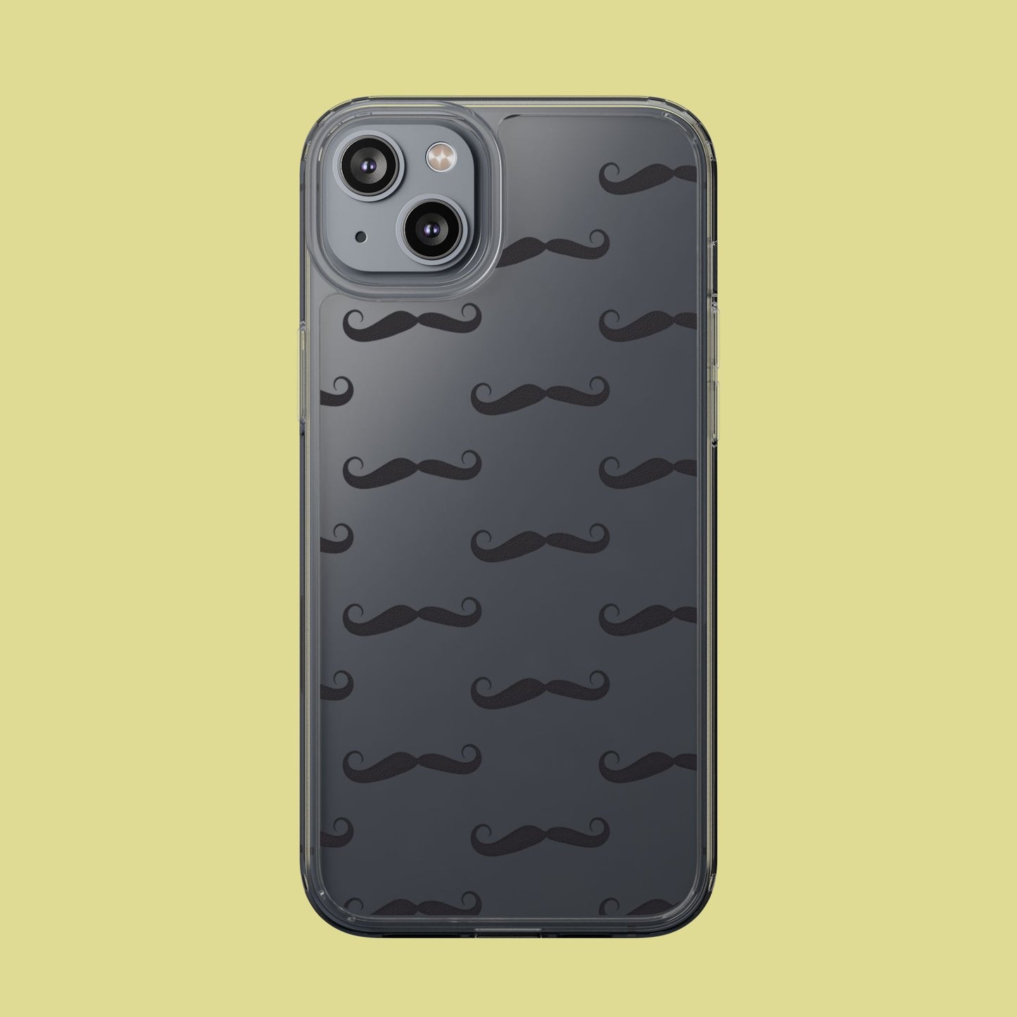 Funny Mustache Clear Phone Case