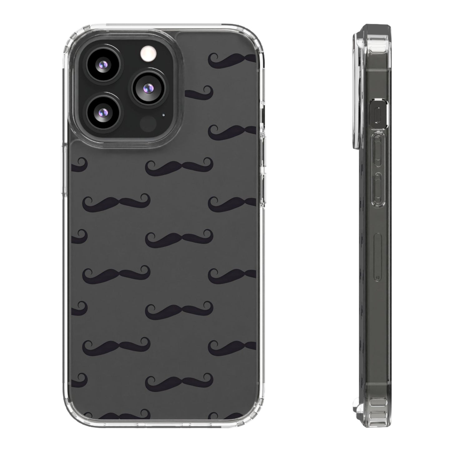 Funny Mustache Clear Phone Case