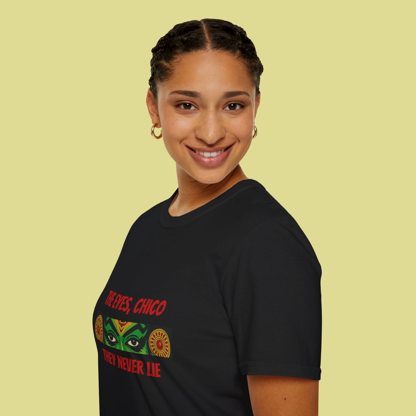 Kathakali Eyes Unisex T-Shirt - The Eyes Chico They Never Lie Design