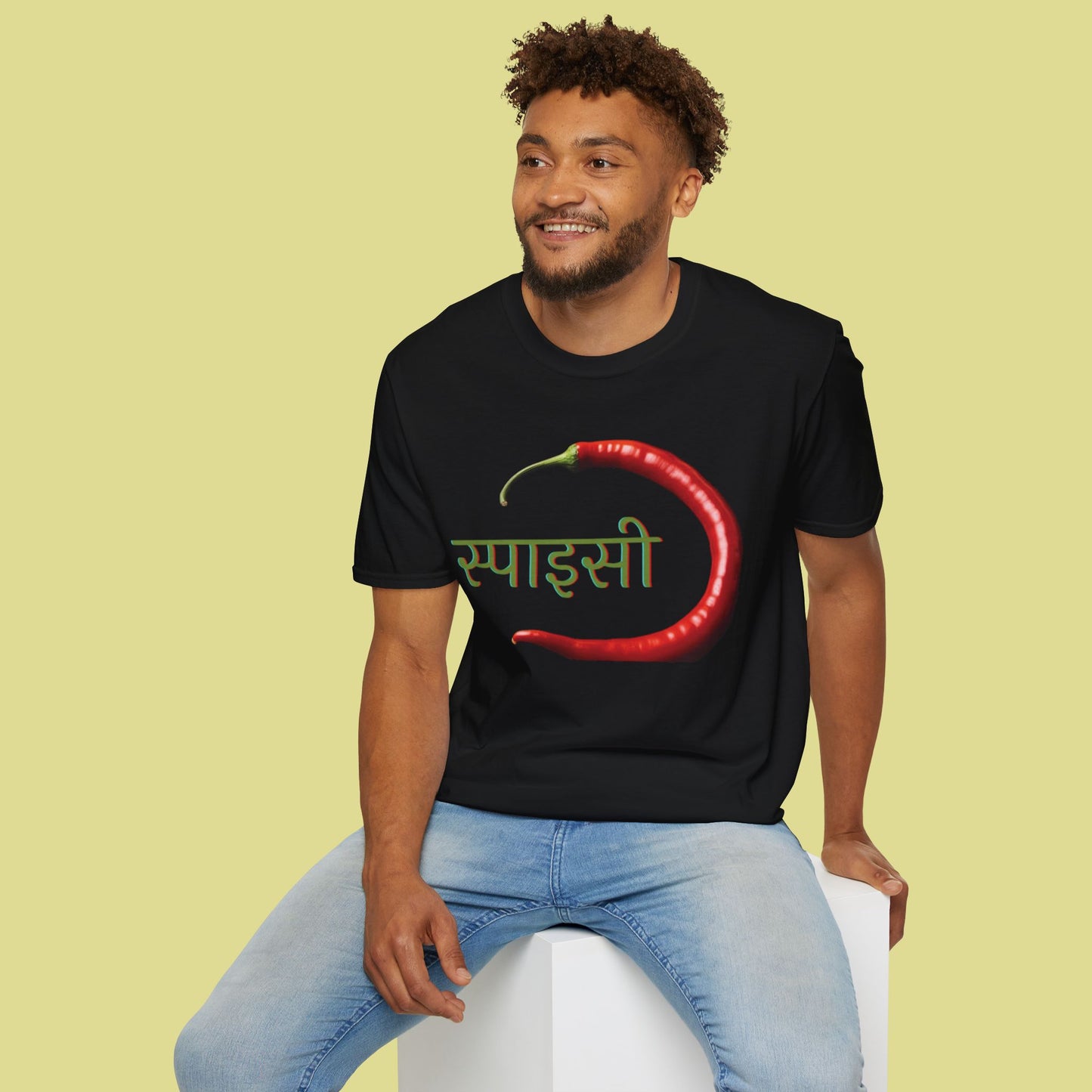 Spicy T-Shirt - Bold Chili Design in Hindi