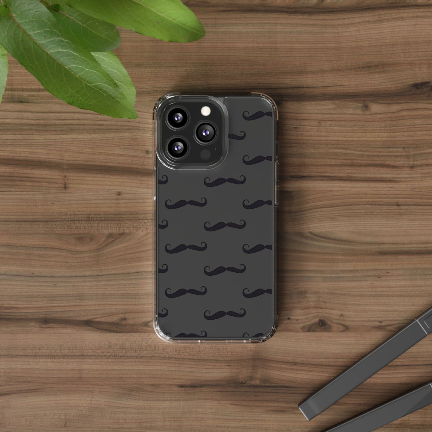 Funny Mustache Clear Phone Case