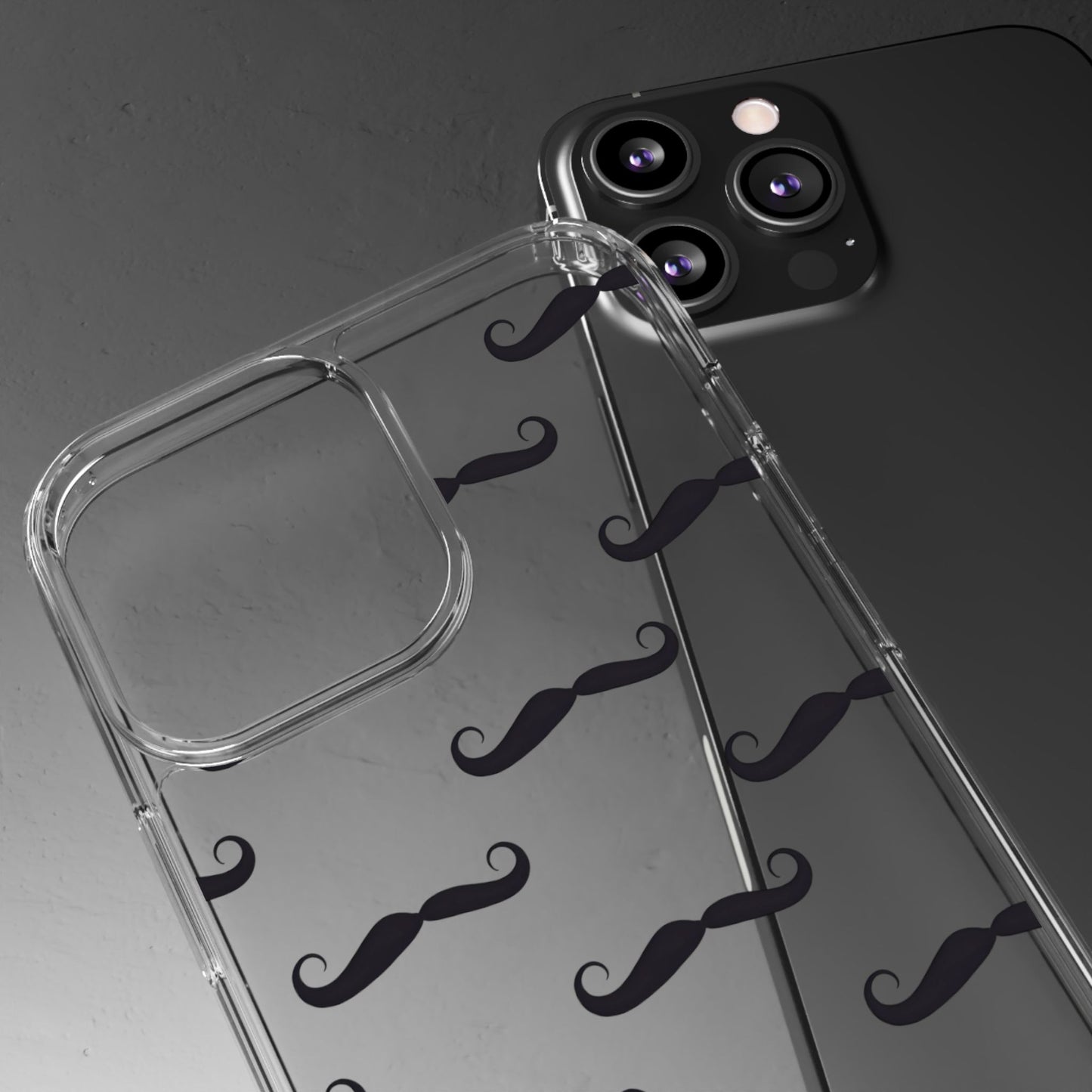 Funny Mustache Clear Phone Case