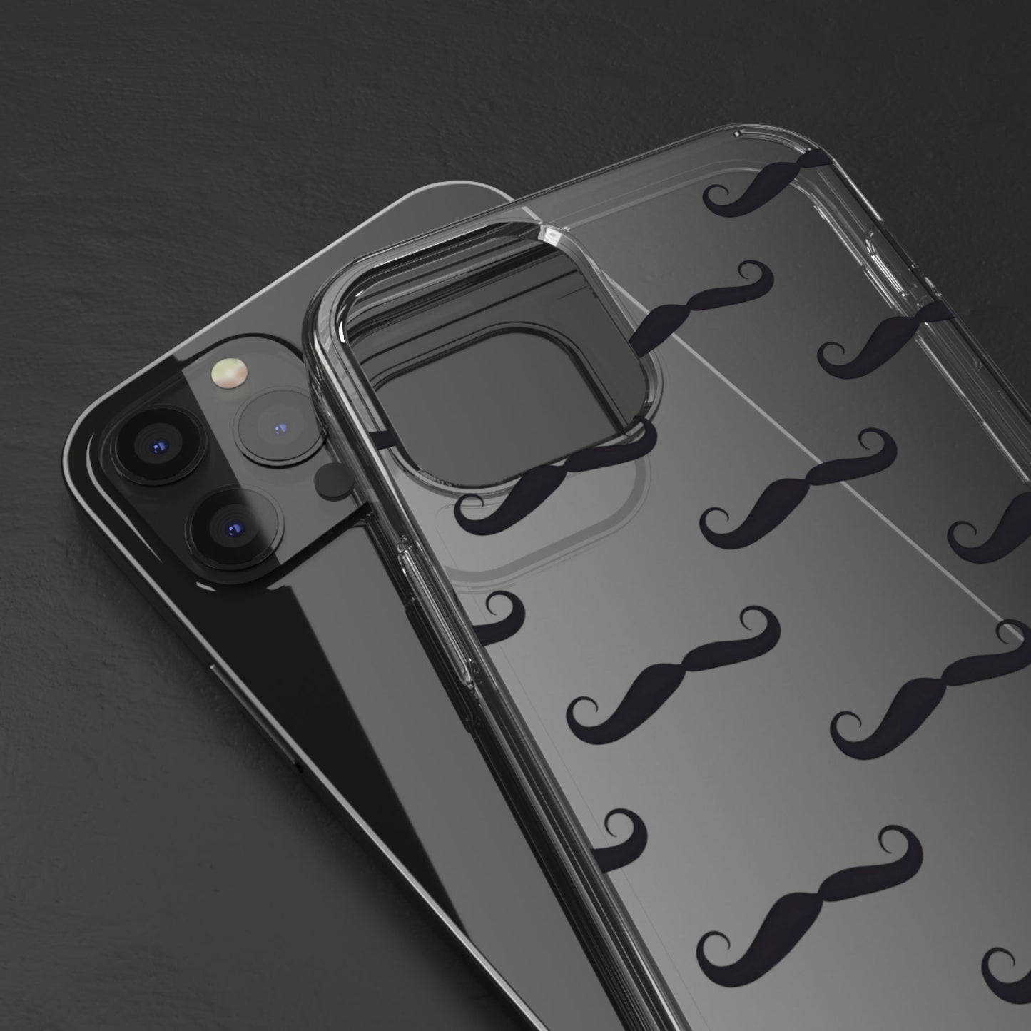 Funny Mustache Clear Phone Case