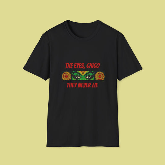 Kathakali Eyes Unisex T-Shirt - The Eyes Chico They Never Lie Design