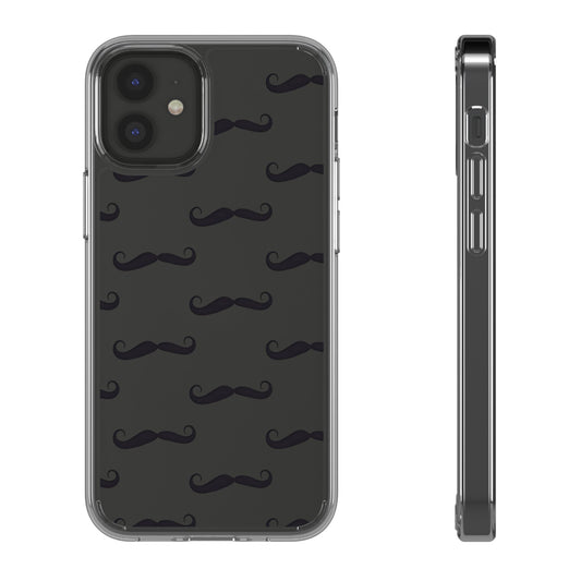 Funny Mustache Clear Phone Case